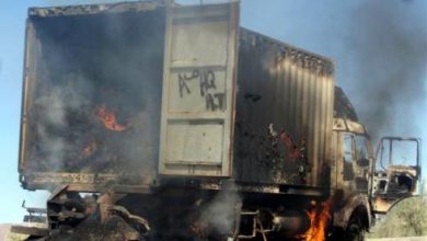 5 nato trucks burnt in zabul 10102010