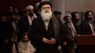 Image: afghan presidential candidate and former islamist warlord abdul rasul sayyaf.