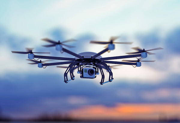 Drone dusk sky