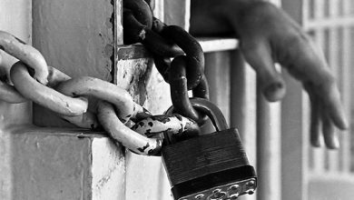 Hands thru bars