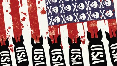 Bloody us flag sized large
