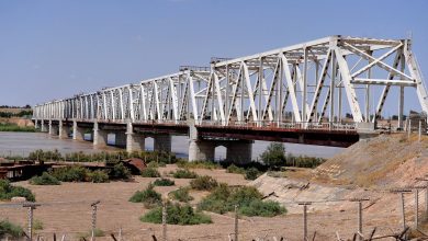 Friendship bridge amu darya alamy hebw9w