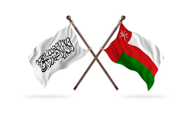 Islamic Emirate Afghanistan Versus Oman Two Flags Background 2239 2997
